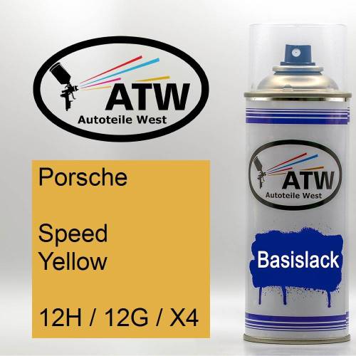 Porsche, Speed Yellow, 12H / 12G / X4: 400ml Sprühdose, von ATW Autoteile West.